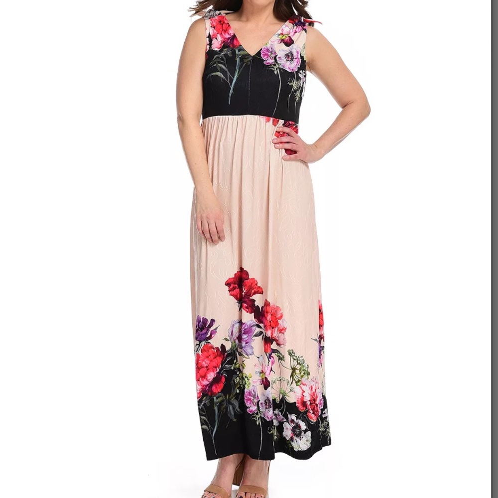 Women’s Kate & Mallory Jacquard Knit Tie Detailed‎ Sleeveless Maxi Dress